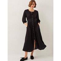 Monsoon Polly Linen Dress - Black