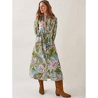 Monsoon Piper Print Dress - Khaki