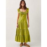 Monsoon Lucy Broderie Dress - Green