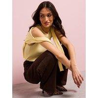 Mango Ribbed Knit Top - Yellow