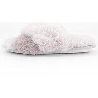 The Very Collection Girls Cross Over Fluffy Slipper - Grey