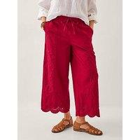 Monsoon Orla Broderie Trouser - Red