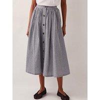 Monsoon Bea Gingham Skirt - Navy