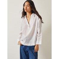 Monsoon Clover Linen Tee - White