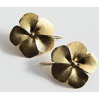 Mango Flower Design Earrings - Gold