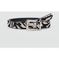 Mango Zebra Fur Belt - Black