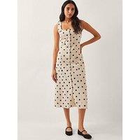 Monsoon Isabel Spot Dress - Ivory