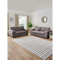 Very Home Salerno Standard Back Fabric 3 + 2 Seater Sofa Set (Buy & Save!) - Grey - Fsc Certified