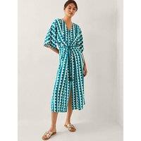 Monsoon Indah Printed Kaftan - Turqoise