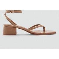 Mango Strappy Heeled Sandals - Brown