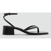 Mango Strappy Heeled Sandals - Black