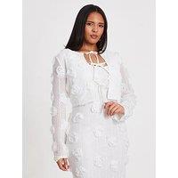Quiz White Floral Cropped Jacket