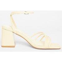 Quiz Lemon Strappy Low Block Heels
