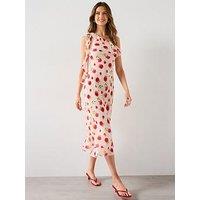 Mango Floral Ruffled Dress - Cream