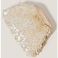 Monsoon Saya Shell Clutch Bag - Natural