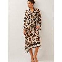 Monsoon Louisa Floral Silk Square Scarf - Neutral