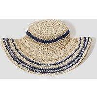 Monsoon Mona Stripe Straw Sun Hat - Natural