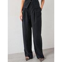 Mango Straight Lyocell Suit Trousers - Black