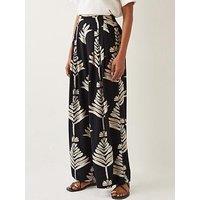 Monsoon Pamela Print Trousers - Black