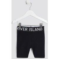 River Island Mini Girls Ri Waistband Cycling Shorts - Black