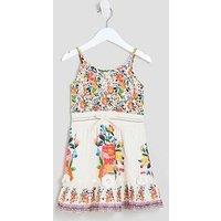 River Island Mini Girls Del Maar Floral Dress - White