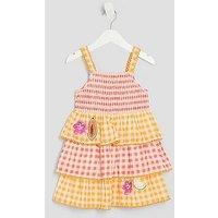 River Island Mini Girl Gingham Fruit Dress - Orange