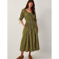 Monsoon Delma Print Dress - Green