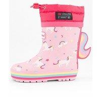 The Very Collection Toezone Unicorn Thinsulate Rubber Wellington Boots