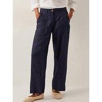 Monsoon Jolie Linen Trouser - Navy