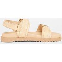 Quiz Wide Fit Nude Double Strap Sandals