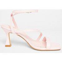 Quiz Wide Fit Pink Asymmetric Heels