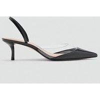 Mango Heeled Shoes With Vinyl Panel - Black