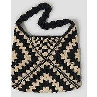 Monsoon Mae Crochet Shopper Bag - Black