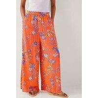 Monsoon Kaia Floral Trousers - Orange