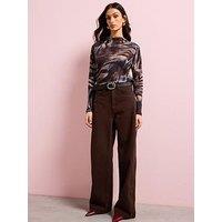 Mango High Rise Balloon Jeans - Brown