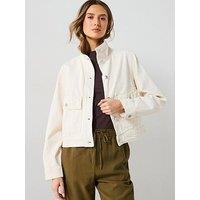 Mango Cotton Jacket With High Collar And Pockets