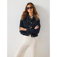 Mango Denim Jacket Pockets - Blue