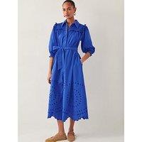 Monsoon Jules Broderie Dress - Blue