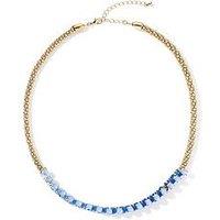 The Love Collection Gold Tone Peacock Blue Boho Necklace