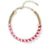 The Love Collection Gold Tone Hot Pink Boho Bracelet