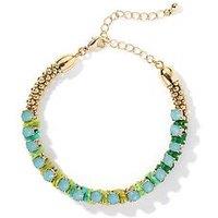 The Love Collection Gold Tone Green Boho Bracelet