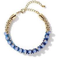 The Love Collection Gold Tone Peacock Blue Boho Bracelet