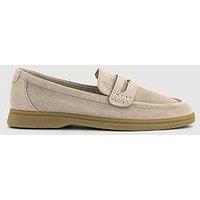 Office Suede White Sole Loafer - Taupe