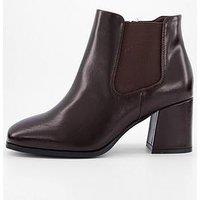 V By Very Extra Wide Block Heel Ankle Boot - Brown