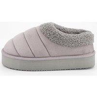 V By Very Flatform Slippers - Grey