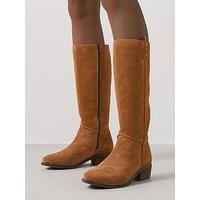 V By Very Real Leather Knee Boot - Brown