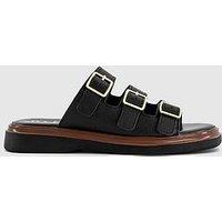 Office Savana Triple Strap Sandals - Black