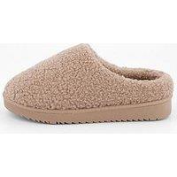 V By Very Borg Mule Slippers - Brown