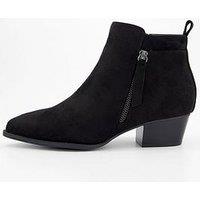 V By Very Wide Fit Western Ankle Boot - Black