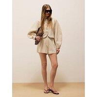 River Island Cotton Tailored Shorts - Cream